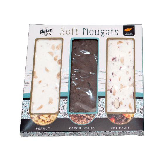 Assorted Soft Nougats 3X80g Peanut Carob Syrup Dry Fruit 